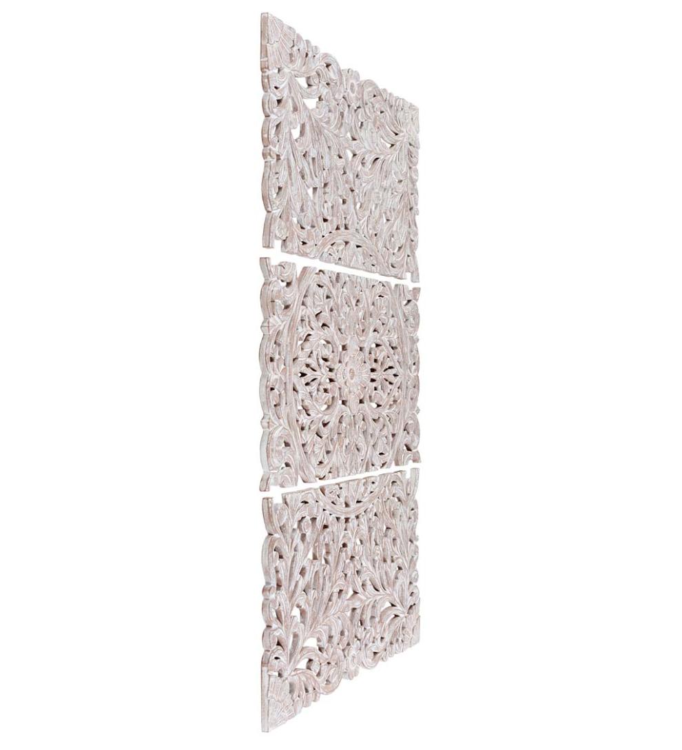 Plow & Hearth Home Accents Indoor Living Three Panel White Washed Floral Wall Art