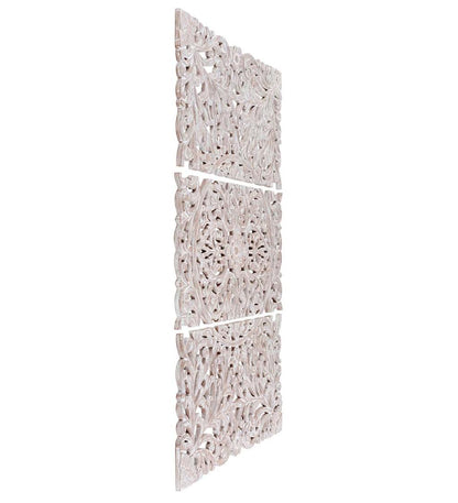 Plow & Hearth Home Accents Indoor Living Three Panel White Washed Floral Wall Art