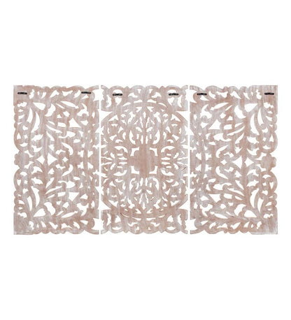 Plow & Hearth Home Accents Indoor Living Three Panel White Washed Floral Wall Art