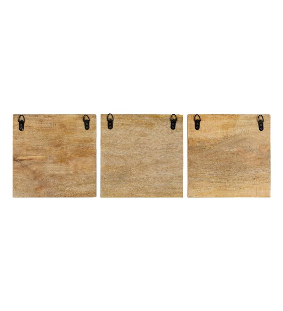 Plow & Hearth Home Accents Indoor Living Three Panel White Washed Tropical Wall Art