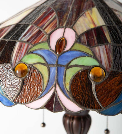 Plow & Hearth Home Accents Indoor Living Tiffany-Inspired Stained Glass Dual-Bulb Floor Lamp