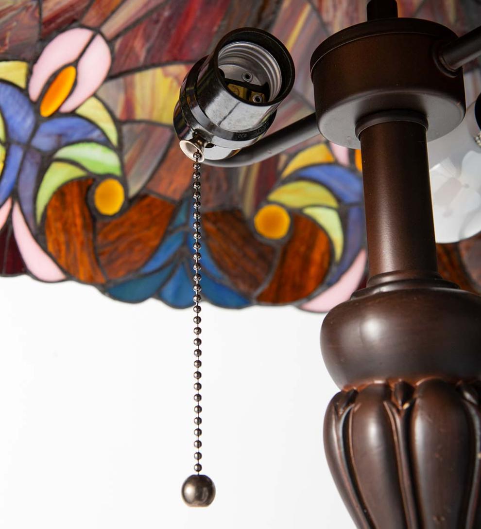 Plow & Hearth Home Accents Indoor Living Tiffany-Inspired Stained Glass Dual-Bulb Floor Lamp
