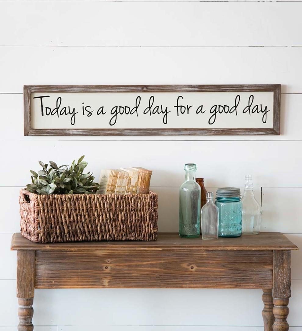 Plow & Hearth Home Accents Indoor Living Today Is A Good Day Wooden Wall Art