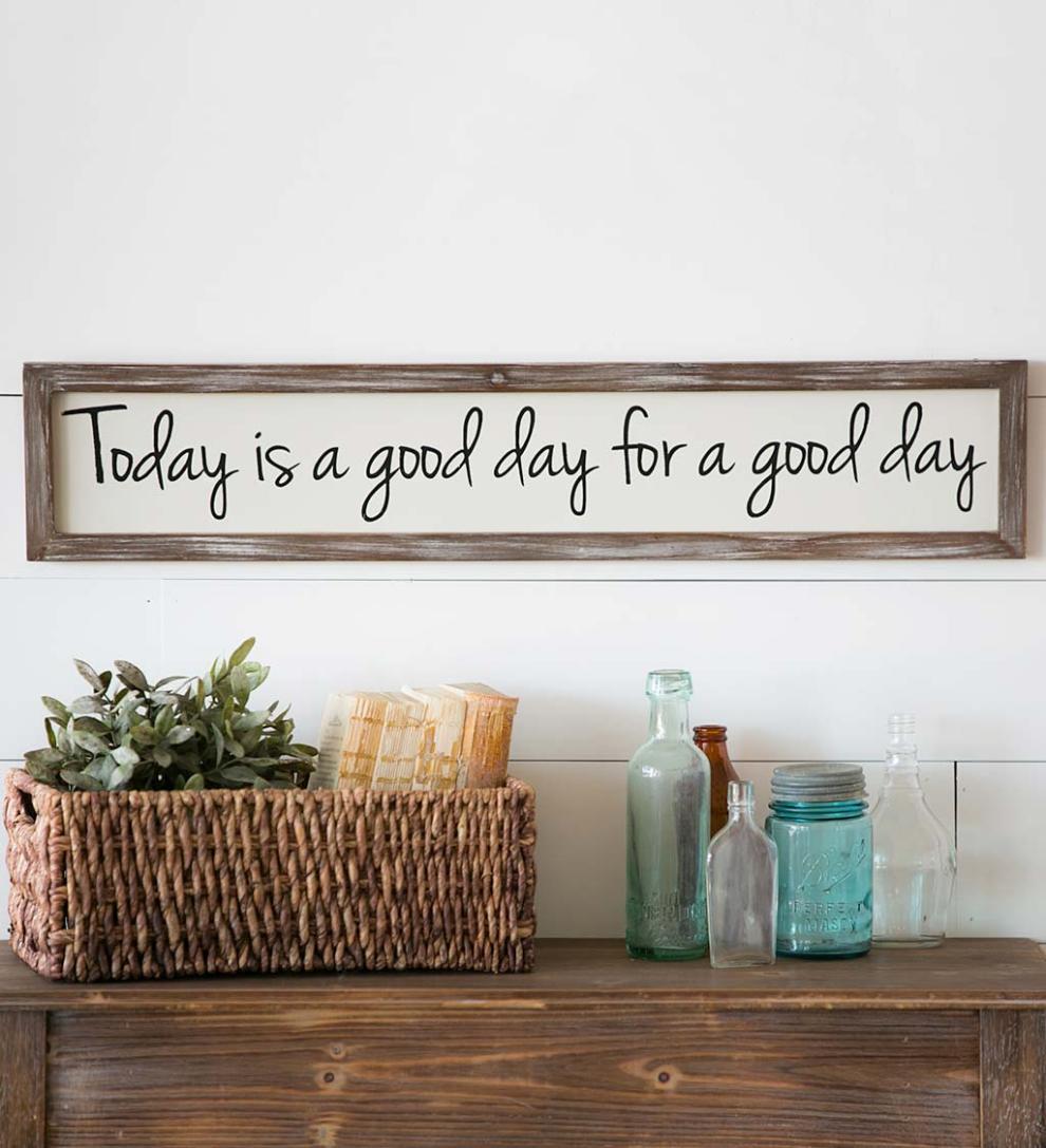 Plow & Hearth Home Accents Indoor Living Today Is A Good Day Wooden Wall Art