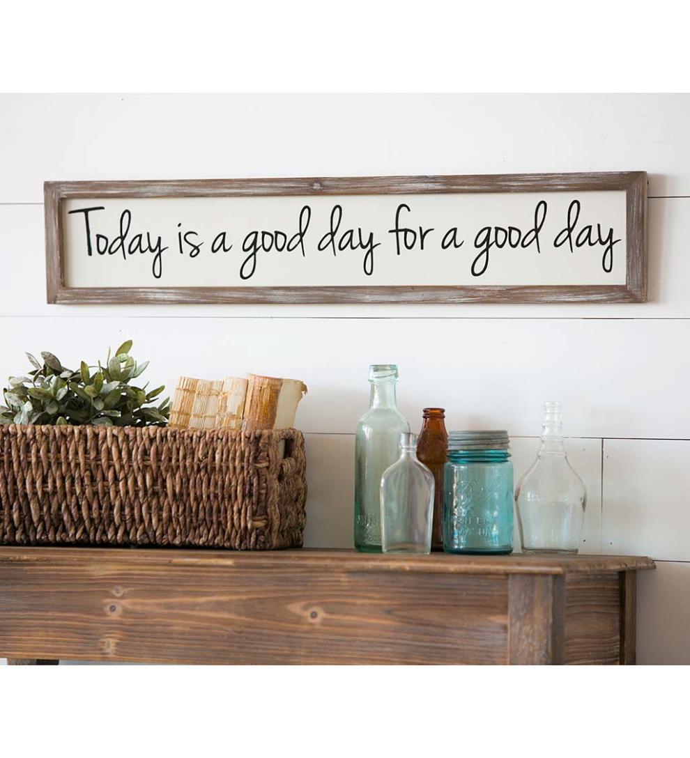 Plow & Hearth Home Accents Indoor Living Today Is A Good Day Wooden Wall Art