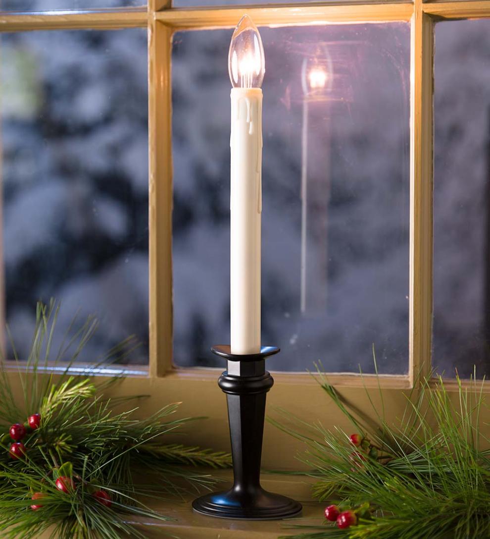 Plow & Hearth Home Accents Indoor Living Traditional Adjustable Window Candles With Timer And Remote