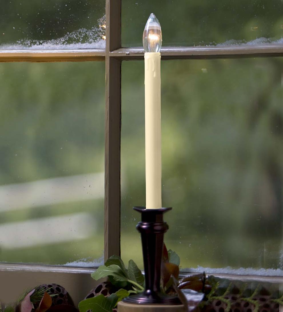 Plow & Hearth Home Accents Indoor Living Traditional Adjustable Window Candles With Timer And Remote