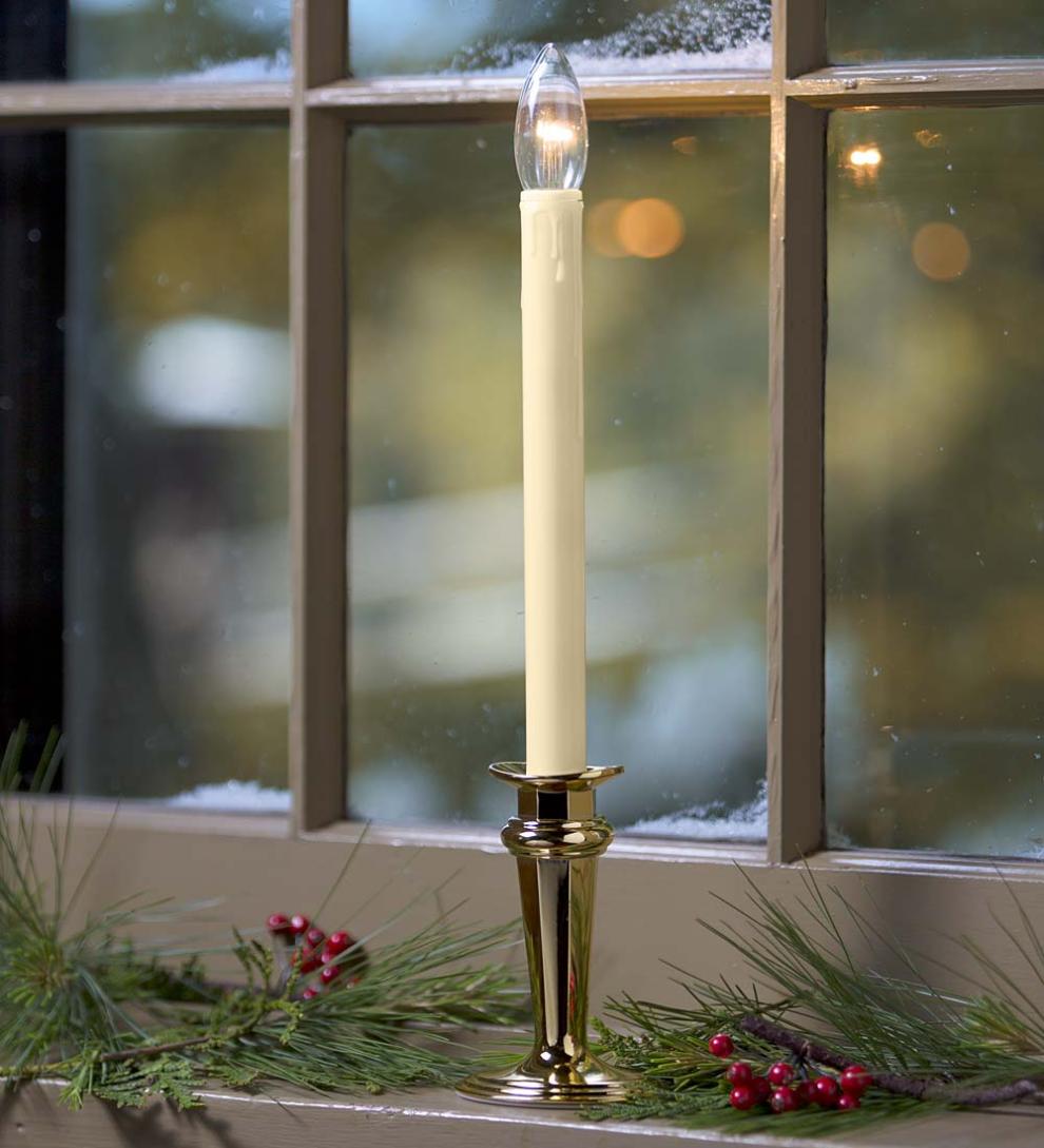 Plow & Hearth Home Accents Indoor Living Traditional Adjustable Window Candles With Timer And Remote