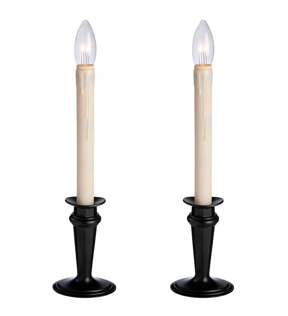 Plow & Hearth Home Accents Indoor Living Traditional Adjustable Window Candles With Timer And Remote