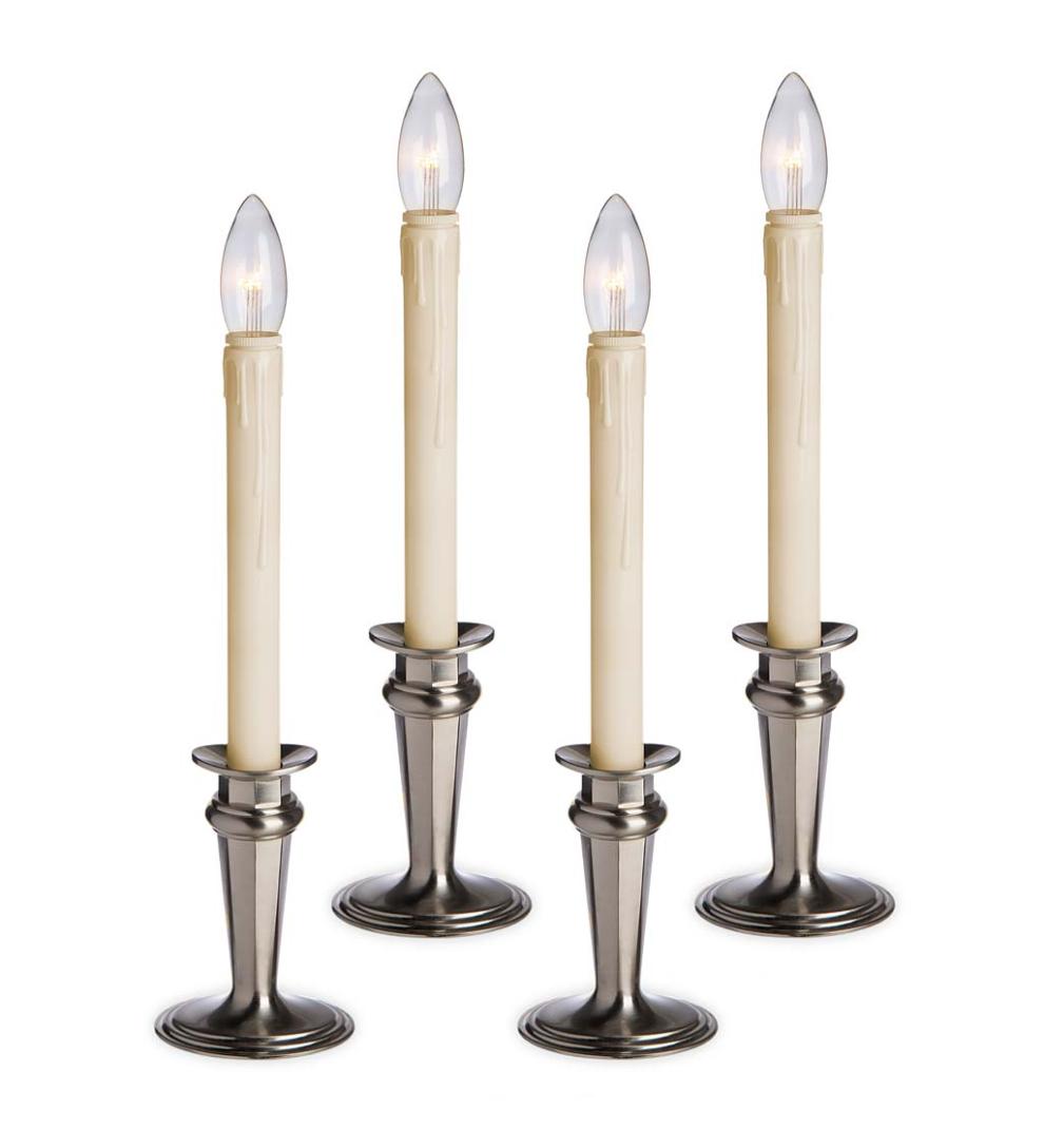 Plow & Hearth Home Accents Indoor Living Traditional Adjustable Window Candles With Timer And Remote