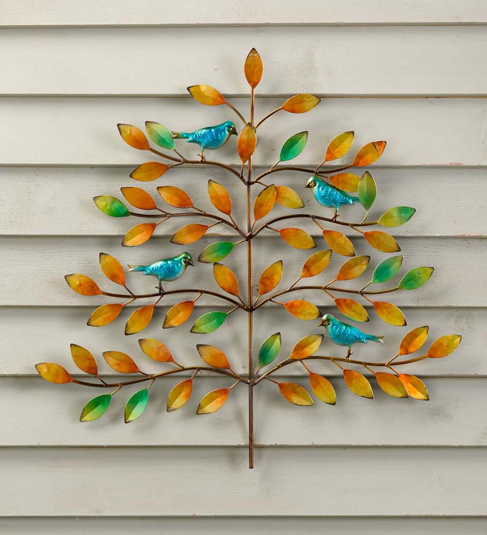 Plow & Hearth Home Accents Indoor Living Tree Of Life And Bluebird Wall Art