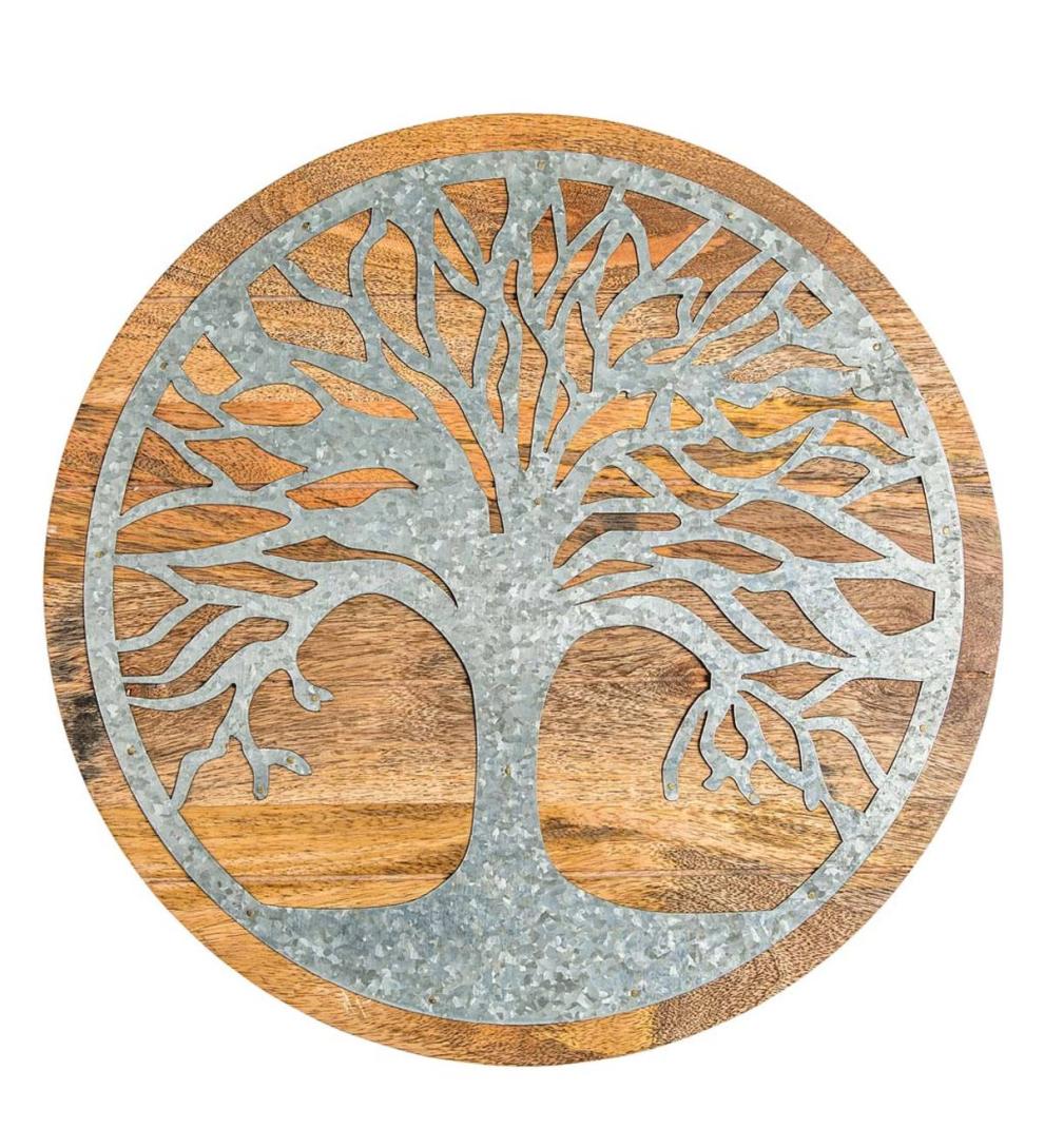 Plow & Hearth Home Accents Indoor Living Tree Of Life Wood And Metal Wall Art