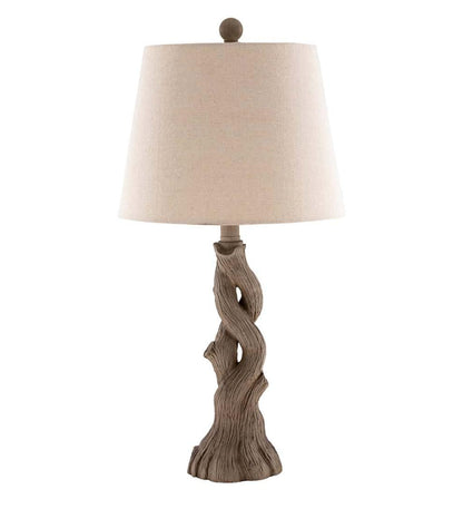 Plow & Hearth Home Accents Indoor Living Twisted Branch Table Lamp With Natural Linen Shade