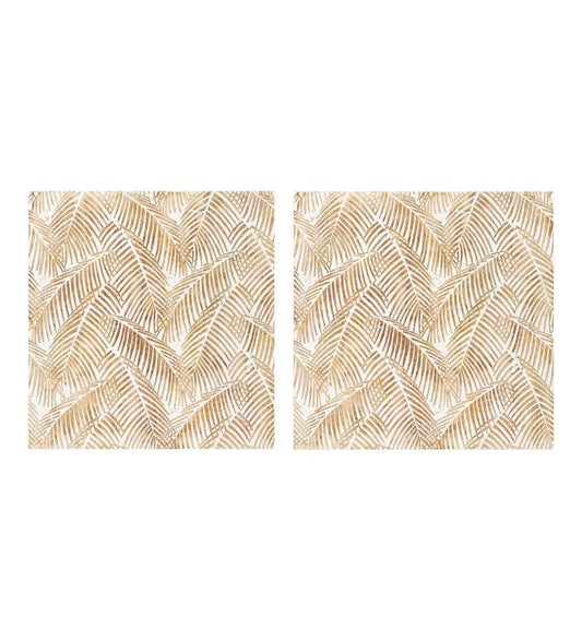 Plow & Hearth Home Accents Indoor Living Two Panel White Washed Tropical Wall Art