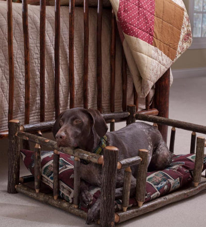 Plow & Hearth Home Accents Indoor Living Usa-Made Handcrafted Hickory Dog Rail Bed