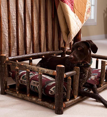 Plow & Hearth Home Accents Indoor Living Usa-Made Handcrafted Hickory Dog Rail Bed