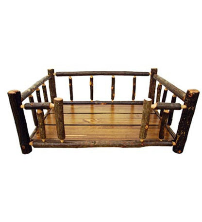 Plow & Hearth Home Accents Indoor Living Usa-Made Handcrafted Hickory Dog Rail Bed