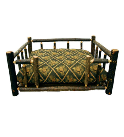 Plow & Hearth Home Accents Indoor Living Usa-Made Handcrafted Hickory Dog Rail Bed