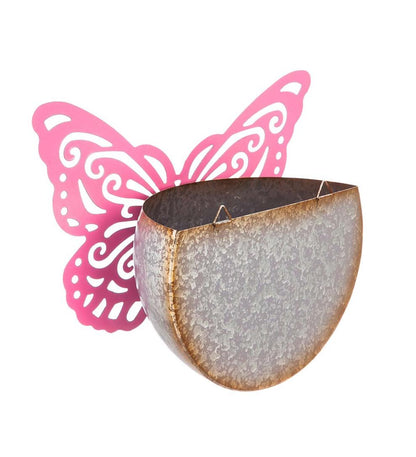 Plow & Hearth Home Accents Indoor Living Wall Mounted Butterfly Planter - Purple