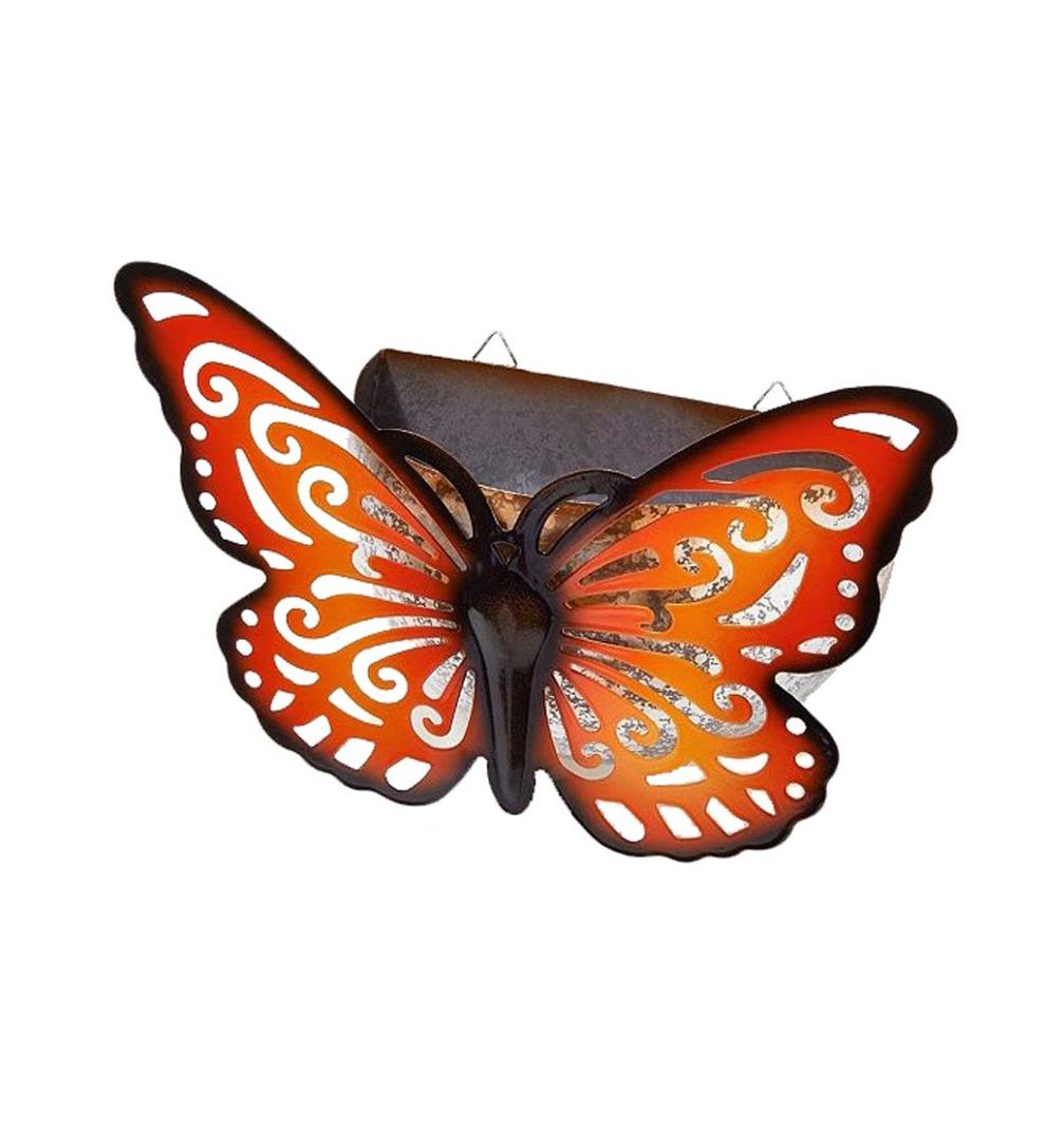 Plow & Hearth Home Accents Indoor Living Wall Mounted Butterfly Planter - Purple