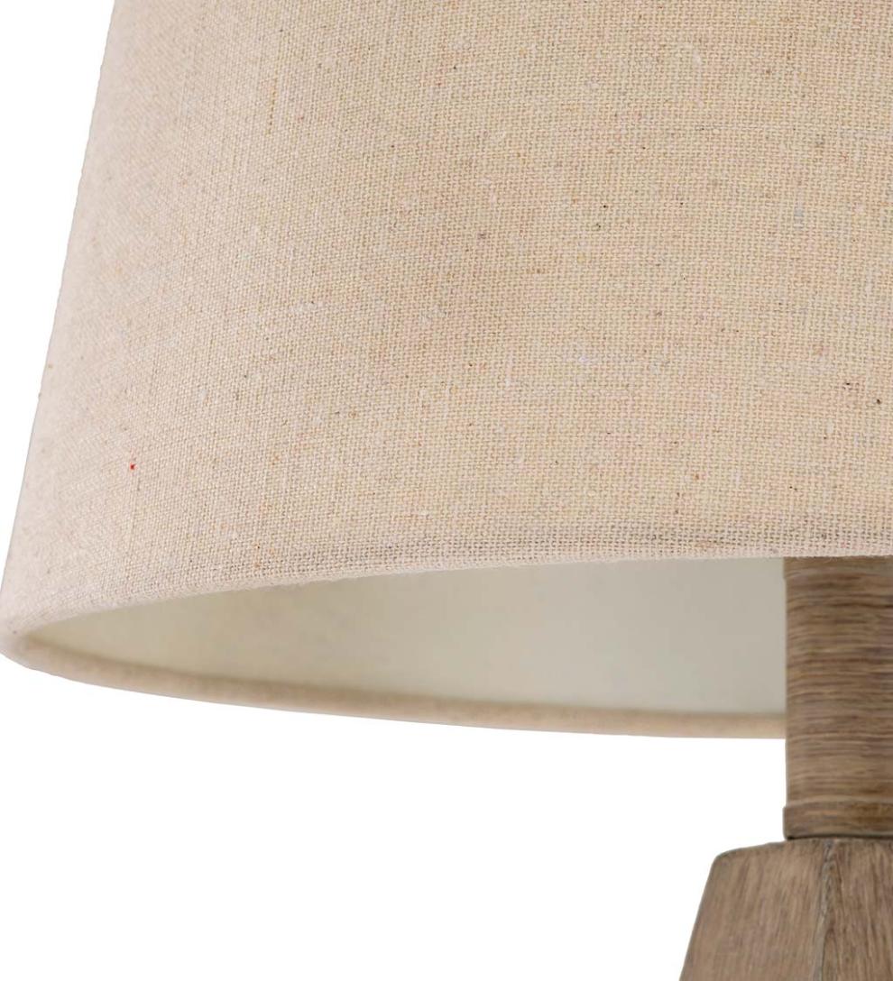 Plow & Hearth Home Accents Indoor Living Weathered Wood Table Lamp With Natural Linen Shade