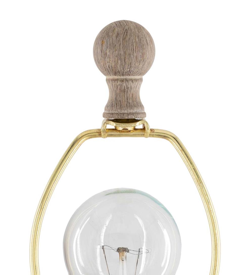 Plow & Hearth Home Accents Indoor Living Weathered Wood Table Lamp With Natural Linen Shade