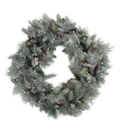 Plow & Hearth Home Accents Indoor Living Winter Frost Lighted Holiday Wreath