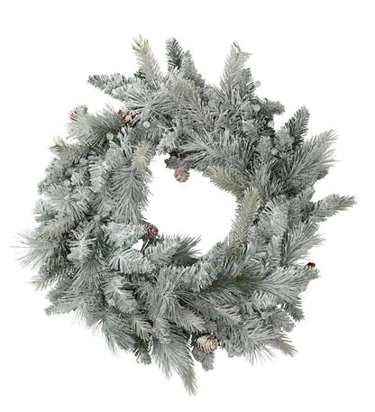 Plow & Hearth Home Accents Indoor Living Winter Frost Lighted Holiday Wreath