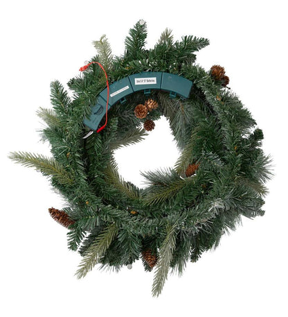 Plow & Hearth Home Accents Indoor Living Winter Frost Lighted Holiday Wreath