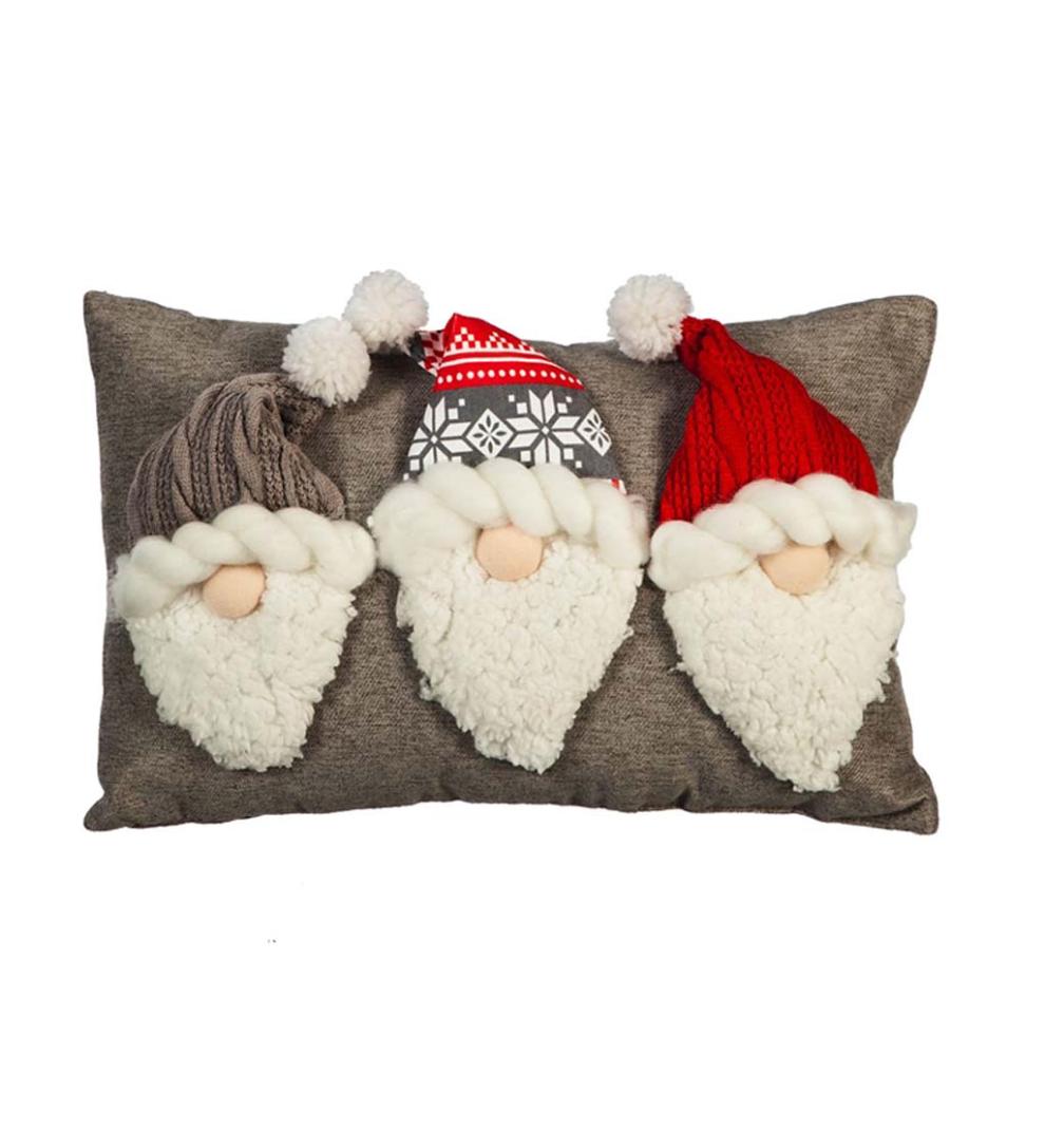 Plow & Hearth Home Accents Indoor Living Winter Gnome Lumbar Pillow