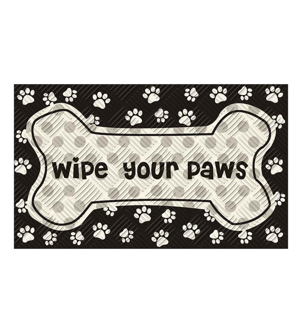 Plow & Hearth Home Accents Indoor Living Wipe Your Paws Embossed Floor Mat