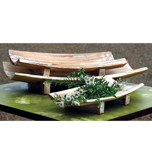 Plow & Hearth Home Accents Indoor Living Wooden Rectangular Trays, Set Of 3