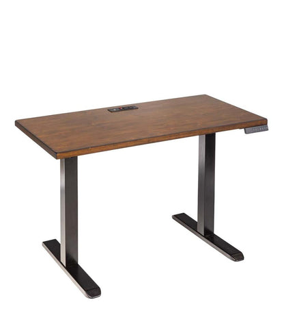 Plow & Hearth Home Office Indoor Living Adjustable Height Electric Desk With Power Station