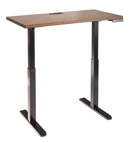 Plow & Hearth Home Office Indoor Living Adjustable Height Electric Desk With Power Station