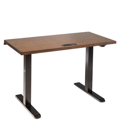 Plow & Hearth Home Office Indoor Living Adjustable Height Electric Desk With Power Station