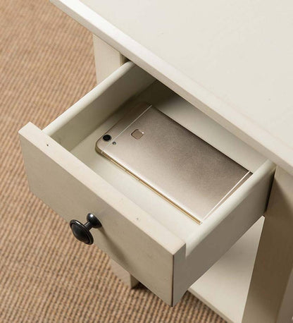 Plow & Hearth Home Office Indoor Living Benton Side Table With Charging Station - Black