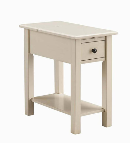 Plow & Hearth Home Office Indoor Living Benton Side Table With Charging Station - Black