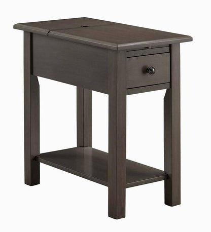 Plow & Hearth Home Office Indoor Living Benton Side Table With Charging Station - Black