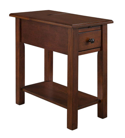 Plow & Hearth Home Office Indoor Living Benton Side Table With Charging Station - Black