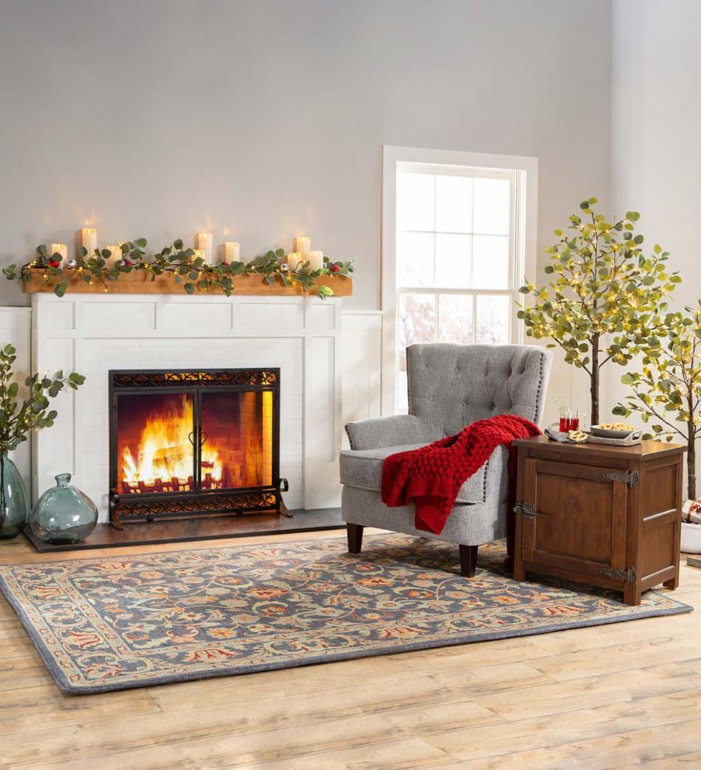 Plow & Hearth Home Office Indoor Living Beverly Tufted Accent Chair With Nailhead Trim - Ash