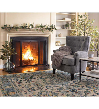 Plow & Hearth Home Office Indoor Living Beverly Tufted Accent Chair With Nailhead Trim - Ash