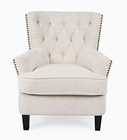 Plow & Hearth Home Office Indoor Living Beverly Tufted Accent Chair With Nailhead Trim - Ash