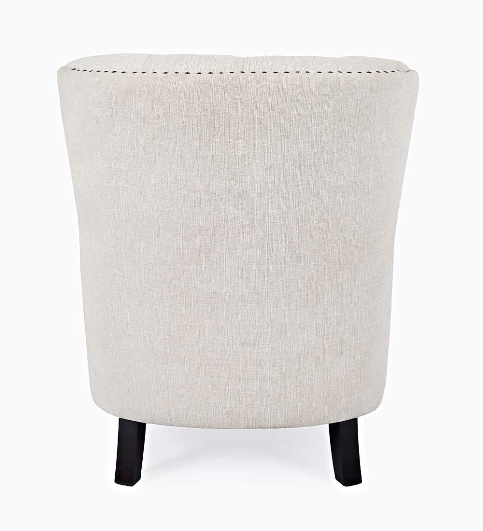 Plow & Hearth Home Office Indoor Living Beverly Tufted Accent Chair With Nailhead Trim - Ash