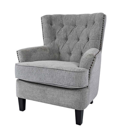 Plow & Hearth Home Office Indoor Living Beverly Tufted Accent Chair With Nailhead Trim - Ash