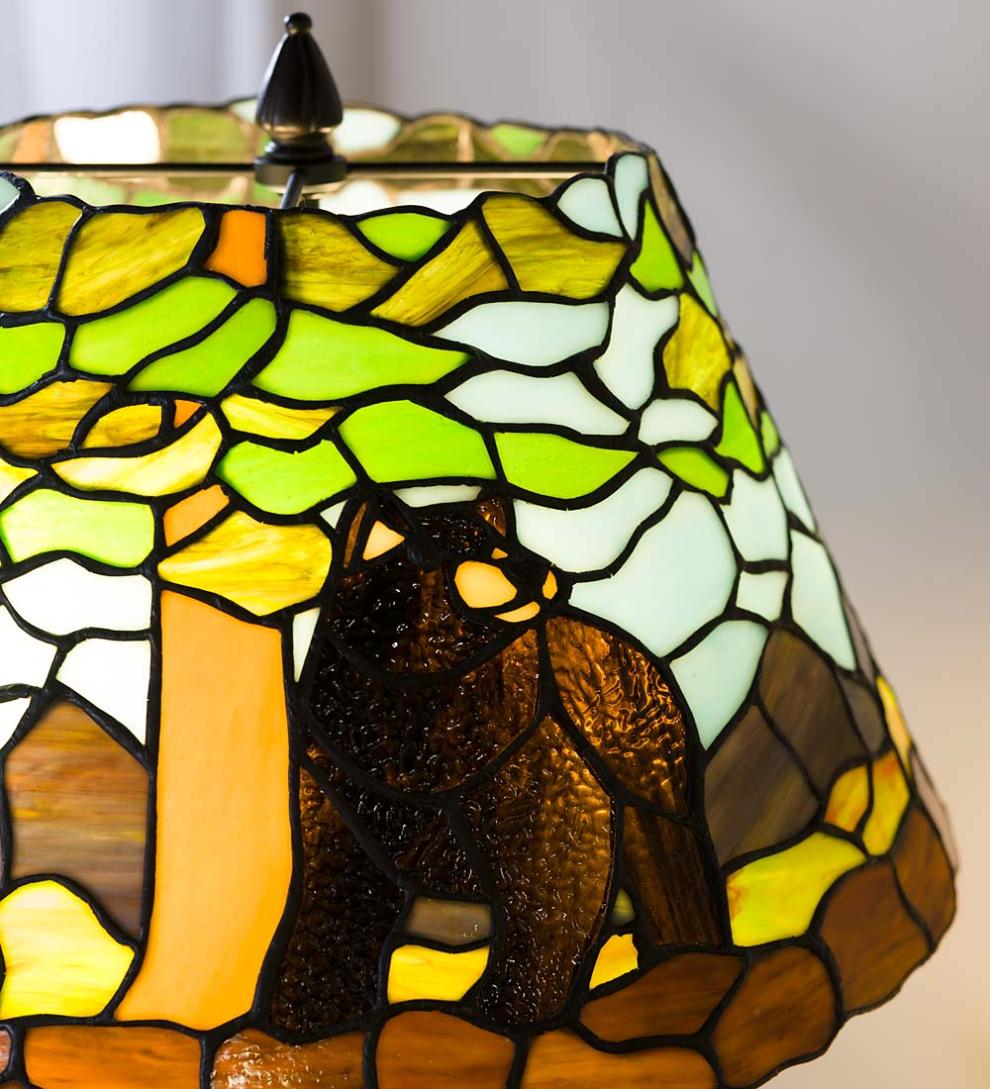Plow & Hearth Home Office Indoor Living Calhoun Tiffany Glass Table Lamp
