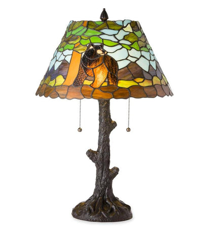 Plow & Hearth Home Office Indoor Living Calhoun Tiffany Glass Table Lamp
