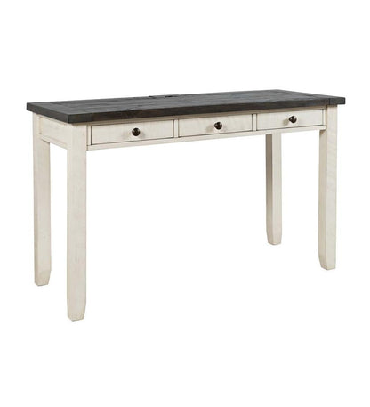 Plow & Hearth Home Office Indoor Living Cape Charles Reclaimed Wood Power Station Desk - White
