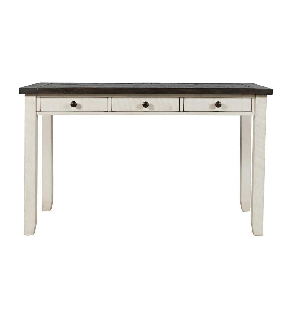 Plow & Hearth Home Office Indoor Living Cape Charles Reclaimed Wood Power Station Desk - White