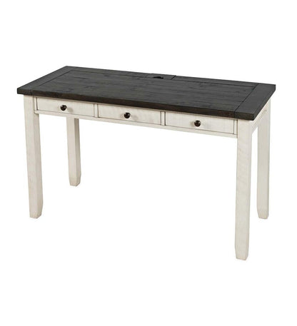 Plow & Hearth Home Office Indoor Living Cape Charles Reclaimed Wood Power Station Desk - White