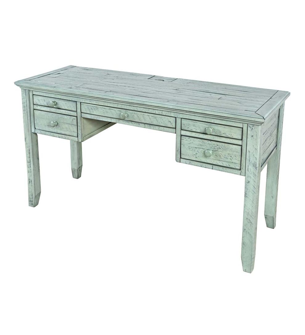 Plow & Hearth Home Office Indoor Living Chelsea Power Station Desk And Slat Back Chair
